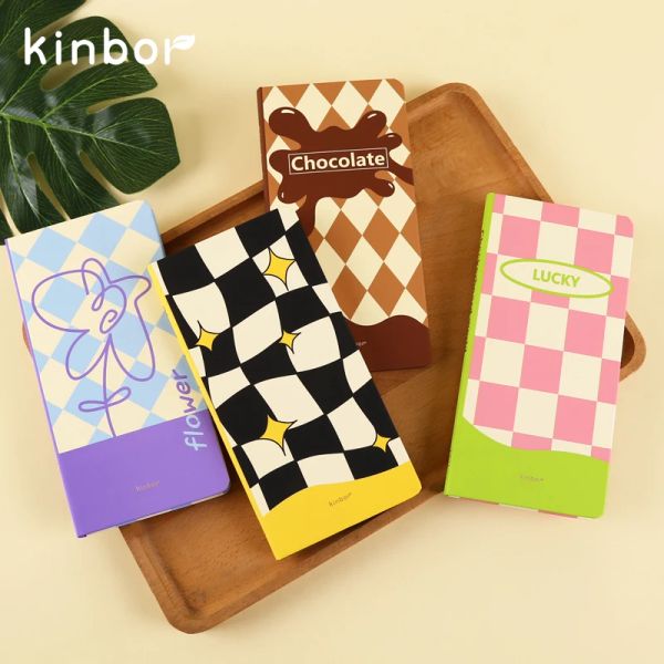 Cuadernos Kinbor Cute cuaderno de checkerboard portátiles planner semanal de diario a cuadros de tapa dura Agenda Journal de notas buñón suministro escolar de la oficina