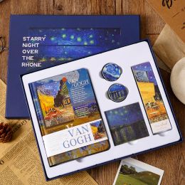 Notebooks Monet van Gogh Handmade Pu Leather Notebook Papelera Kawaii Horaire de planificateur quotidien hebdomadaire Liberia y papeleria Agenda 2023