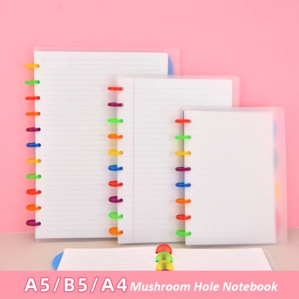 Cuadernos de cuadernos Notebook Notebook Transparente PP Cover Portes de secundaria Registros de clases a salones de clases Discos revestimiento de cuaderno Linizado Planificador