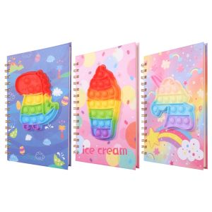 Notebooks NIEUW A5 NOOTBUIK NOOTBEBBOEK Antistress Bubble Toys Unicorn Silicone Handbook Student Book Teacher Writing Paper Holiday Cadeau