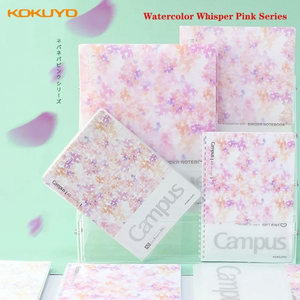 Notes de carnet New Japan Kokuyo 8Hole Loseleaf Livre Soft Coil Livre aquarelle Whisper Pink Beige sans main a5 / b5 mignon Notebook frais