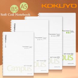 Notebooks Nieuwe Kokuyo Soft Coil Notebook English Book 8mm Dot Line Notebooks voor studenten Softring Volledig onderwerp Oefening Boek Statery