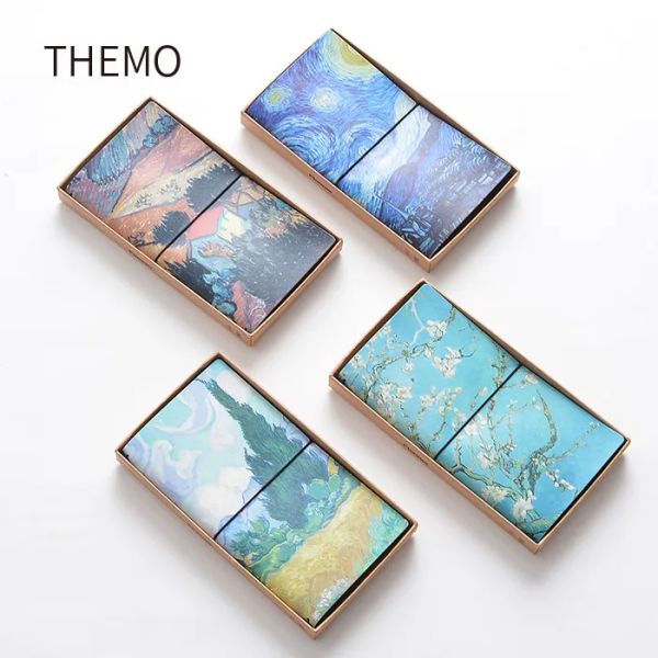 Notebooks Pu Leather Cover Planner Notebook van Gogh Travel Journal Journal Diary Livre Exercice Composition Binding Note Book Notepad Gift 2019