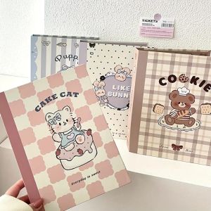 Notebooks roise kawaii A5 Binder Collect Book Jounral Hard Cover Ins Bandage Photocards Stickers Organzier Bear Rabbit Diary Stationery