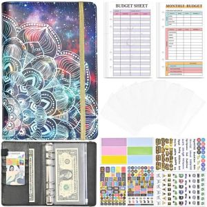 Notebooks Savings Binder Refilleerbare A6 Binder Pocket voor Filler Paper Loose Leaf Notebook Budgetbladen Planner Cover Pu Leather Money