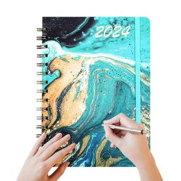 Notebooks Schedule Journal 2024 Daily Agenda Planner Blocage A5 Planification du format Accessoire pour les travaux de voyage Notes d'étude et devoirs