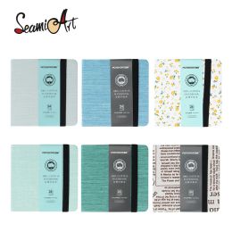 Notes de carnet Seamiart potentate mini carré aquarelle Journal Drawing Notebook Pad 100% coton 300gsm Hot Cold Press