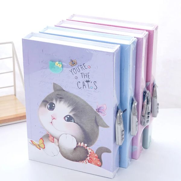 Cuadernos diario secreto con bloqueo de bloqueo kawaii diario de diario periódico diario lindo diario