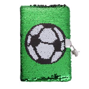 Notebooks Sequin Football Journal Secret Diary with Lock Notebook Journal Private Football Football Notebook Gifts for Boy Notepad