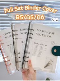Cuadernos Sharkbang Set Full Set B5, A5, A6 Binder Notebook 90 Hojas Línea Recarga de papel Diario de recortes Diario del libro de hojas sueltas