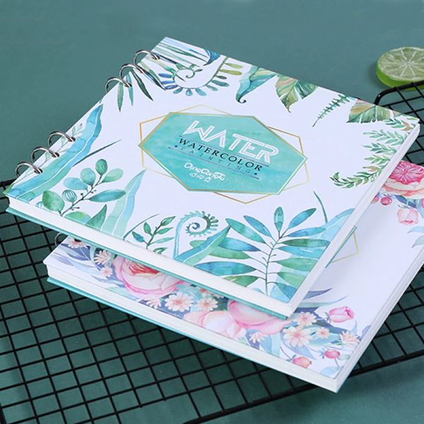 Notebooks Spiral Notebook for Watercolor Painting Sketchbook 40pages Paper vierge 300gsm Love Leaf Diary Office School fournit la papeterie