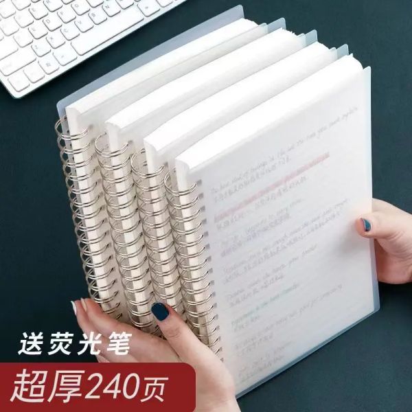 Cuadernos cuadernos engrosados para estudiantes de secundaria b5 cuaderno comprobado barato A5 horizontal cuaderno a4 portátil grande portada transparente