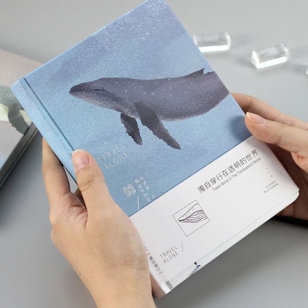 Notes de carnet voyage le long de la baleine Beau Notebook Color Paper Diary Diary Book Book Office Supplies Stationery