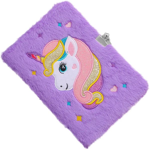 Portátiles unicornio cuaderno decoración de la oficina femenina cubierta de felpa el bloc de lámparas decoraciones del diario para niños papel muffy chicas