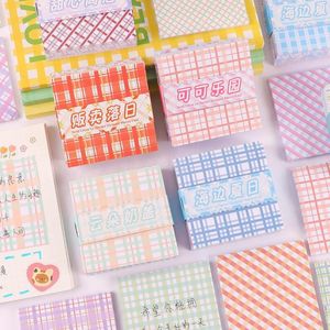 Bloc-notes Grille Mémo Coloré Message Collant Notes Kawaii Esthétique Décoratif INS Papeleria Papeterie Bureau Fournitures Scolaires