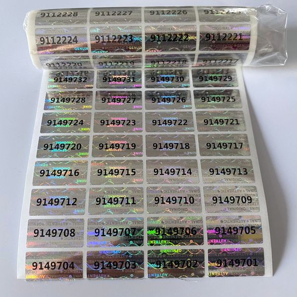 Blocs de notas 1000 unids holograma a prueba de manipulaciones garantía de seguridad etiqueta adhesiva sellos 20 x 10 mm 230510