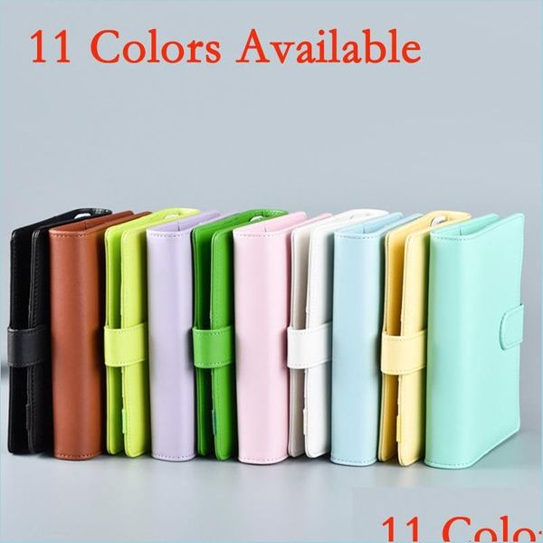 Bloc-notes 11 couleurs A6 Creative Flash Bloc-notes Binder Notebook Pu Aron Étui en cuir Mtifunctional Diary Index Paper Page intérieure Simple Dho91