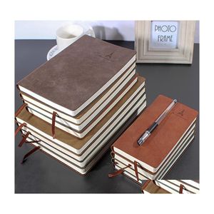 Kladblokken 140 vellen Dikke Matte Notebook Portable Soft Leather Case Journal Classic Business School Office Stationery Supplies Dro DH0Zn