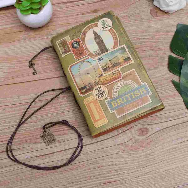 Bloc-notes 1PC Vintage Sketchbook PU Cuir Notebook rechargeable Style européen Journal Bloc-notes pour planificateur