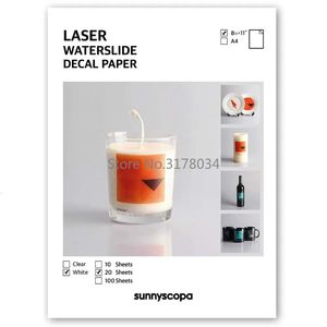 Blocnotes 20 Vellen A4 Witte kleur Laserprinter Water Slide Decal Transfer Papier DIY Hoge Resolutie Ontwerp Cup 230927
