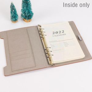 Blocs de notas 2022 Diario Agenda Plannner Notebook A5 Insertar recargas Carpeta interna Core Ring Paper Loose Planner 80g Holes Diary 6 Leaf S7o7