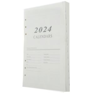 Blocs de notas 2024 Agenda en inglés Página de libro A5 Planificador diario Calendario de oficina Escritura de hojas sueltas Viaje Semanal Mensual 230926
