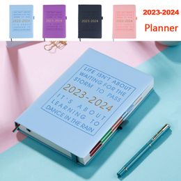 Blocnotes 2024 JulyJune Planner Spaanse Taal Notebook A5 PU Lederen Cover School Agenda Plan Wekelijks Maandelijks Dagboek Organisator 230626