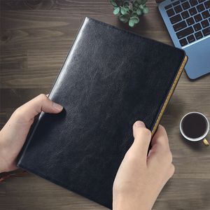 Kladblokken A4 A5 Business Leather Notebook schrijven Noteerbureaus Verjaardagscadeau Hard Cover Diary Journal Panner met blanco binnenpapier 230309