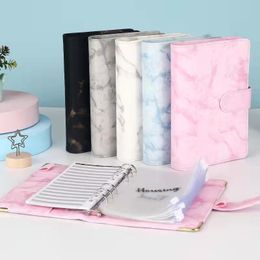 Kladblokken A5 A6 Marble Pink PU Binder Notebook Diy Cover Diary Agenda Planner Paper School Stationery 221122