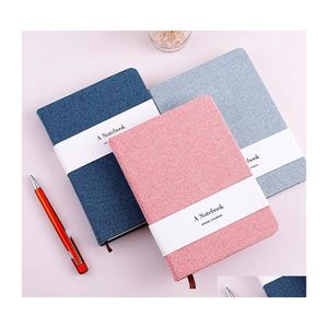 Bloc-notes A5 A6 Simple Pure Couleur Tissu Livres à main Pages vierges liées au Tal Notebook School Office Papeterie Journal Livre Drop D Dhain