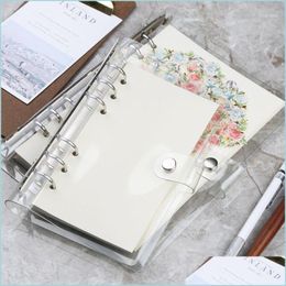 Noteerboeken A5 A6 Spiraal transparant PVC Notebook er losse dagboekspoelring Binder Paper Pleet Planner Ontvangtas Kaart Stationery1 DR DH8TM