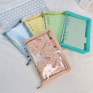 Notepads A5 A6 Zipper Binder Po Card Collection Book Postcard Organizer Diary Notebook School Stationery 230503