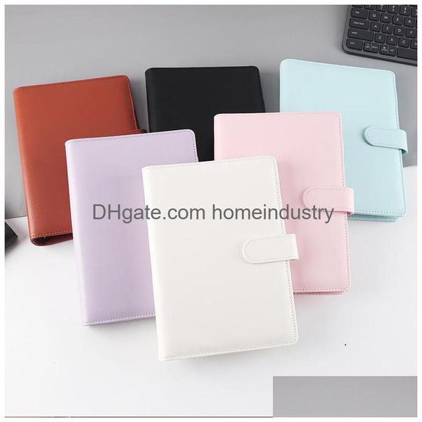 Bloc-notes A5 Imitation Cuir Notebook Ceinture Boucle Journal Aron Main Compte Feuilles mobiles Bloc-notes Shell Drop Delivery Office School Busin Dhxn5