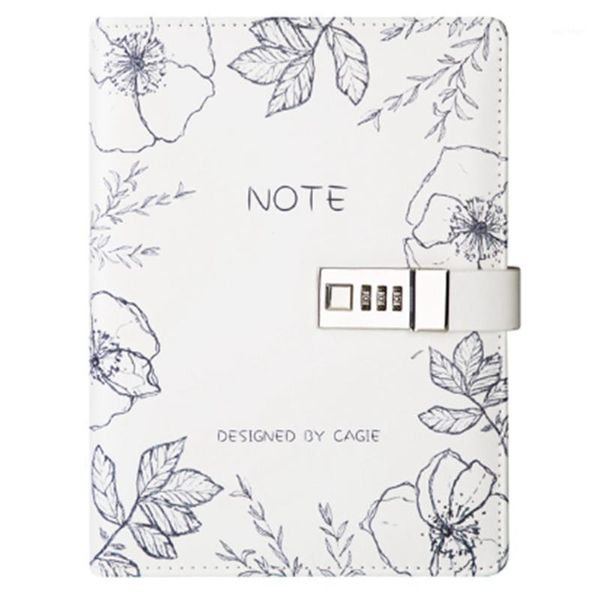 Bloc-notes Bloc-notes A5 Sous-cahier de notes Journal avec serrure Livre à main Pword Notebook Planificateur de voyage Journal Étudiant Code Notes Livres Off