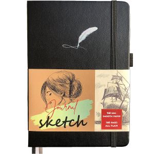 Notepads A5 Size HardCover Sketchbook 5.8*8.3 pulgadas 160 páginas 160 GSM Bamboo Paper, Art Drawing Notebook