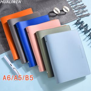 Kuitboeken A6 A5 B5 Lederen Shell Notebook Ring Binder Diary Notebook Paperhouder Portable Diary Builvit Bureau -briefpapier cadeau 230309