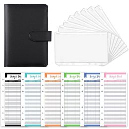 Notepads A6 Budget Binder DIY Planner Cash Envelope Organisator Savin Gmoney 8pcs Zipperzakken 12 stks Pu Leather Notebook 221119