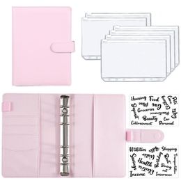 Notepads A6 PU Leer Budget Binding Notebook Cash Envelope System Set met Pockets for Saving Facturing Organisatoren 230408