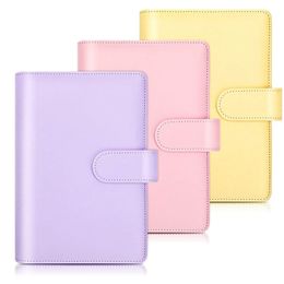 Bloc de notas A6 Carpeta de cuaderno de cuero PU Recargable 6 Carpeta de anillas Cubierta Carpeta organizadora personal de hojas sueltas con hebilla magnética 220914