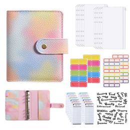 Bloc-notes A7 PU cuir reliure cahier Agenda planificateur système de trésorerie ensemble poche pour budget monétaire 230408