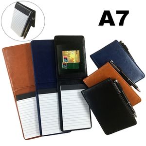 Kuitbuilium A7 PU Leather Small Notebook Pocket Koopboutplanner Memo Journal School Business Office Agenda Note Boek Set met Cases Cover 230823