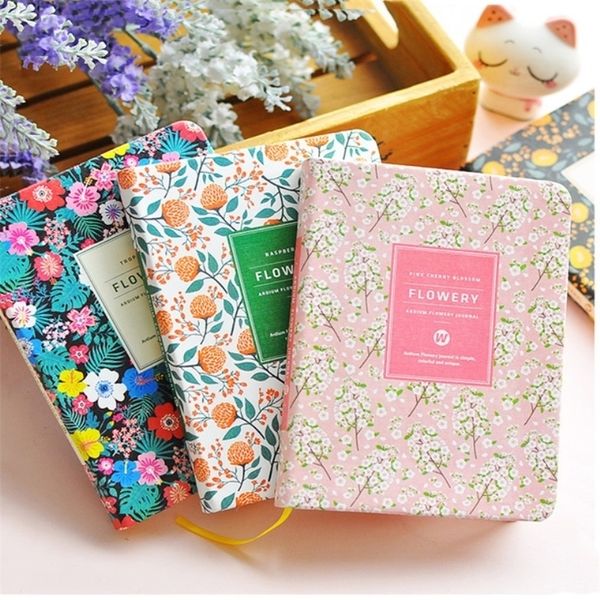 Blocs-notes Arrivée Mignon PU Cuir Floral Fleur Calendrier Livre Journal Hebdomadaire Planificateur Cahier Fournitures De Bureau Kawaii Papeterie 220927