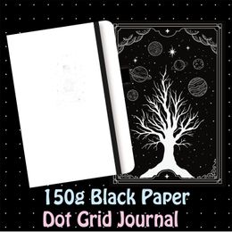 Bloc-notes BUKE Bullet Dotted Notebook 160Pages Papier Noir Dot Grid Journal 55mm Points blancs 230803