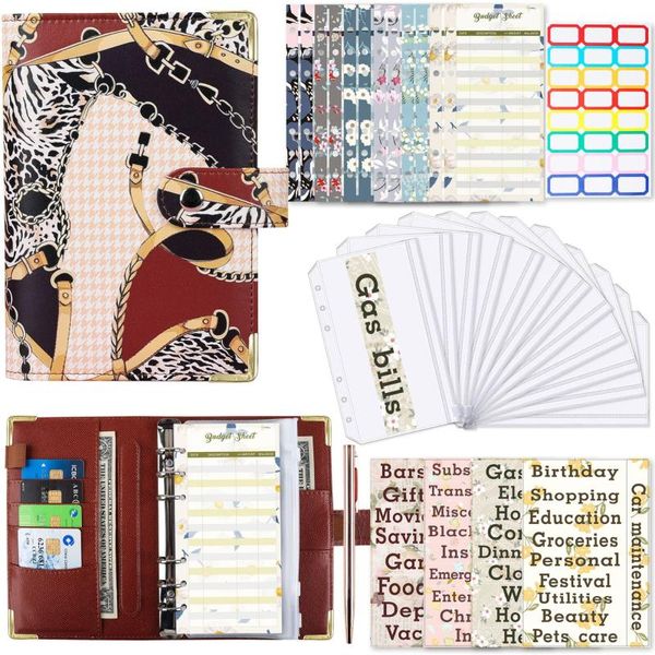 Bloc-notes Planificateur de gaufrage papillon Binder Page intérieure Zipper Enveloppes Budget de trésorerie Organisateur de fonds pour BudgetBindernotepads