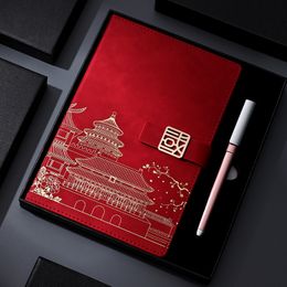 Kladblokken Chinese stijl Notebook geschenkdoos Kawaii Leveringen Student Stationery Office Planner Agenda Retro Notepad Christmas Gift 230515