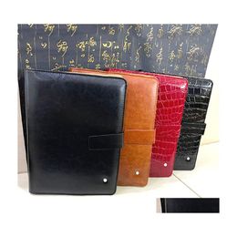 Blocs de notas Classic Black / Brown Leather Er Agenda Cuaderno hecho a mano Luxurs Diario periódico Business Notebook A5 Drop Delivery Office Dhtqw