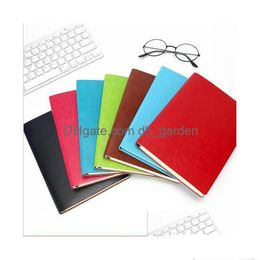 Notepads Colorf Writing Journal Notebook Pu Leather Diary Travel Office Children Studentery Birthday Gift Drop Deli Dhgarde Dhel2