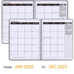 Bloc-notes Calendrier quotidien Planificateur Notebook -2023 Hebdomadaire Mensuel Agenda de bureau Organisateur Gestion du temps Journal de rendez-vous personnel 220902