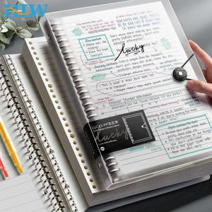 Bloc-notes Journal A5 B5 A4 Transparent Feuilles mobiles Reliure Notebook Core Cover Magazine Planner Fournitures de bureau