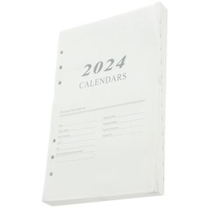 Blocs de notas Lista de 6 anillos Insertar 2024 Agenda en inglés Página de libro A5 Bloc de notas de bolsillo Planificador diario Hoja suelta 231201